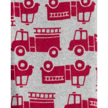 Carters - Boys Red Firetrucks Microfleece Onesie Pyjamas 