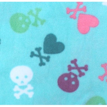 Girls - Aqua Hearts & Skulls Onesie Footed Pyjamas 