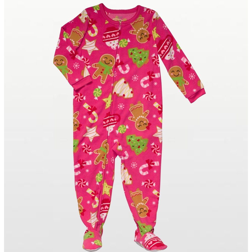 Carters - Girls Gingerbread Microfleece Onesie Pyjamas